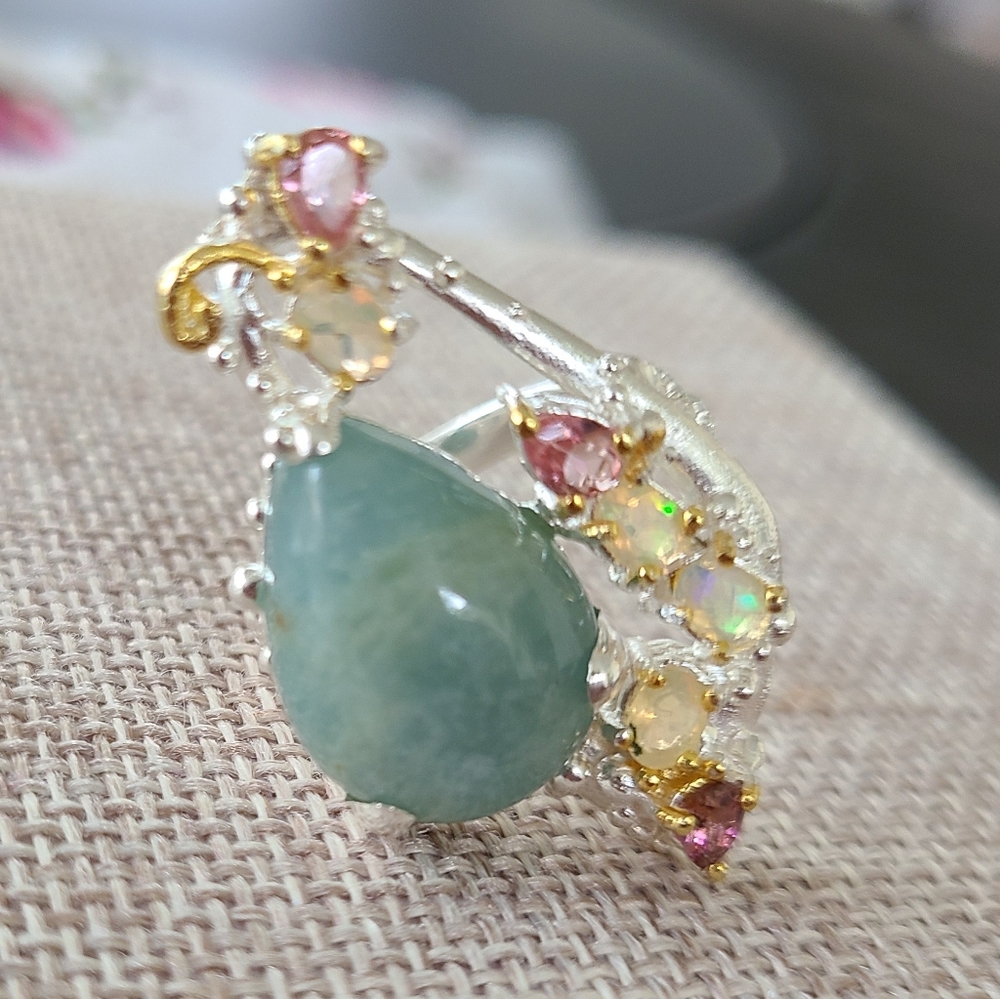 Larimar Opal Sterling Silver Ring - image 5